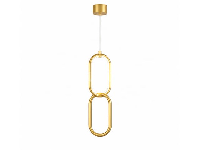 Led hanglamp 12w – 4000k neutraal wit - goud – ip20 – santana - afbeelding 2 van  5