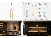 Led hanglamp 12w – 4000k neutraal wit - goud – ip20 – santana - afbeelding 5 van  5