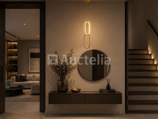Led hanglamp 12w – 4000k neutraal wit - goud – ip20 – santana - afbeelding 5 van  5