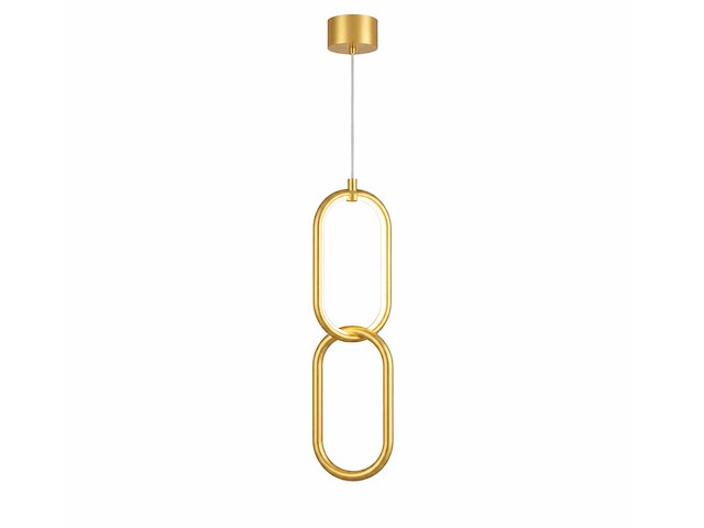 Led hanglamp 12w – 4000k neutraal wit - goud – ip20 – santana - afbeelding 2 van  5