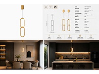 Led hanglamp 12w – 4000k neutraal wit - goud – ip20 – santana - afbeelding 5 van  5