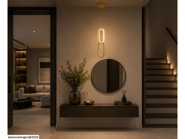 Led hanglamp 12w – 4000k neutraal wit - goud – ip20 – santana - afbeelding 2 van  6