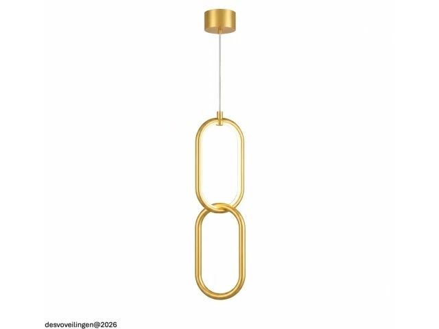 Led hanglamp 12w – 4000k neutraal wit - goud – ip20 – santana - afbeelding 3 van  6