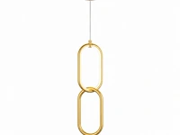 Led hanglamp 12w – 4000k neutraal wit - goud – ip20 – santana - afbeelding 3 van  6