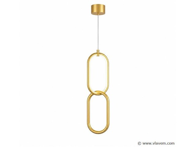 Led hanglamp 12w – 4000k neutraal wit - goud – ip20 – santana - afbeelding 2 van  5