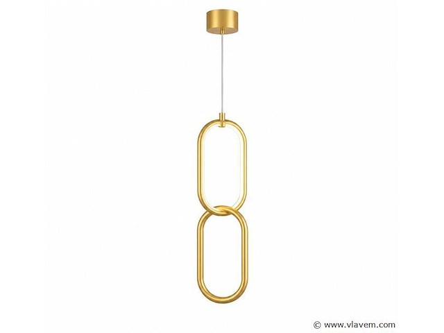 Led hanglamp 12w – 4000k neutraal wit - goud – ip20 – santana - afbeelding 2 van  5