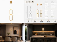 Led hanglamp 12w – 4000k neutraal wit - goud – ip20 – santana - afbeelding 5 van  5