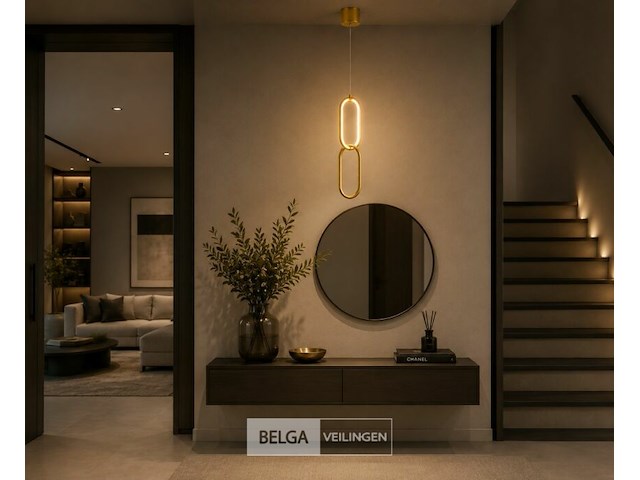 Led hanglamp 12w – 4000k neutraal wit - goud – ip20 – santana - afbeelding 1 van  6