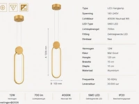Led hanglamp 12w – 4000k neutraal wit - rose gold – ip20 – always - afbeelding 5 van  6