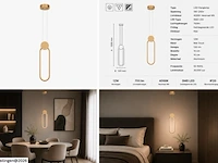 Led hanglamp 12w – 4000k neutraal wit - rose gold – ip20 – always - afbeelding 6 van  6