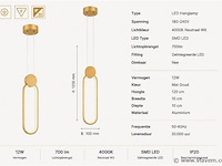 Led hanglamp 12w – 4000k neutraal wit - rose gold – ip20 – always - afbeelding 4 van  5