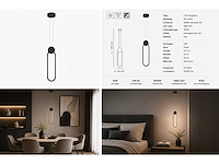 Led hanglamp 12w – 4000k neutraal wit - zwart – ip20 – always - afbeelding 5 van  5
