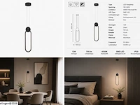 Led hanglamp 12w – 4000k neutraal wit - zwart – ip20 – always - afbeelding 6 van  6