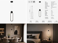 Led hanglamp 12w – 4000k neutraal wit - zwart – ip20 – always - afbeelding 5 van  5