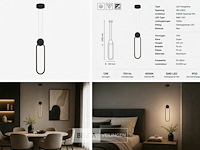 Led hanglamp 12w – 4000k neutraal wit - zwart – ip20 – always - afbeelding 6 van  6
