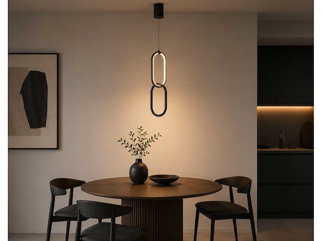Led hanglamp 12w – 4000k neutraal wit - zwart – ip20 – santana - afbeelding 3 van  5
