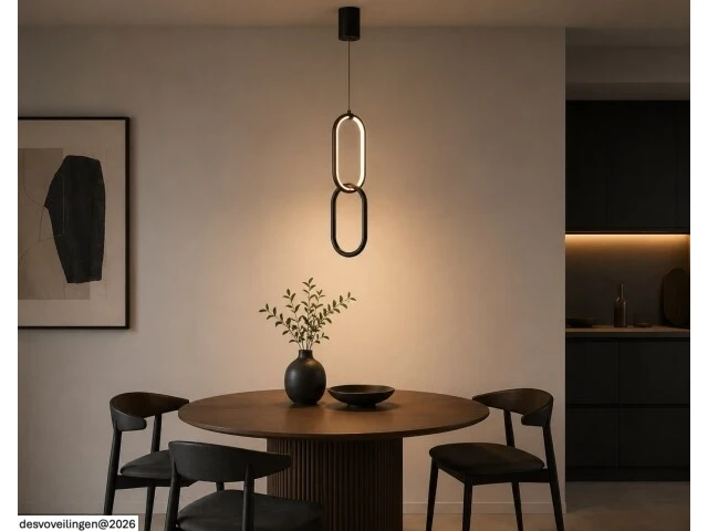 Led hanglamp 12w – 4000k neutraal wit - zwart – ip20 – santana - afbeelding 4 van  6