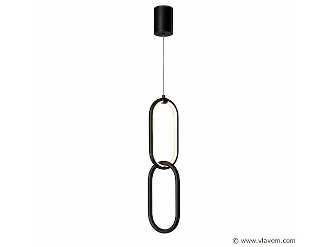 Led hanglamp 12w – 4000k neutraal wit - zwart – ip20 – santana - afbeelding 2 van  5