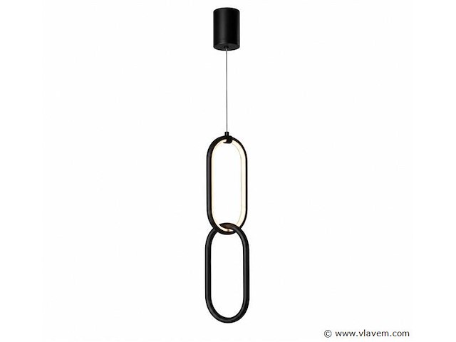 Led hanglamp 12w – 4000k neutraal wit - zwart – ip20 – santana - afbeelding 2 van  5