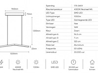 Led hanglamp 16w – 4000k neutraal wit - zwart – ip20 – edmond-16 - afbeelding 2 van  5