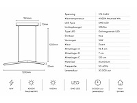 Led hanglamp 16w – 4000k neutraal wit - zwart – ip20 – edmond-16 - afbeelding 2 van  8
