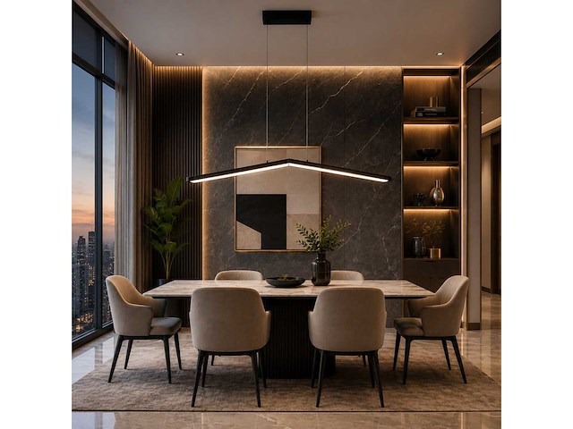 Led hanglamp 16w – 4000k neutraal wit - zwart – ip20 – edmond-16 - afbeelding 4 van  8