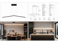 Led hanglamp 16w – 4000k neutraal wit - zwart – ip20 – edmond-16 - afbeelding 6 van  8