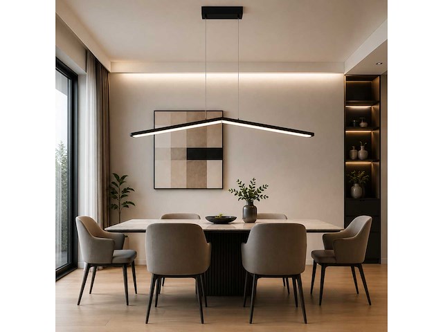 Led hanglamp 16w – 4000k neutraal wit - zwart – ip20 – edmond-16 - afbeelding 7 van  8