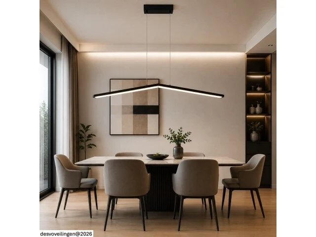 Led hanglamp 16w – 4000k neutraal wit - zwart – ip20 – edmond-16 - afbeelding 2 van  6