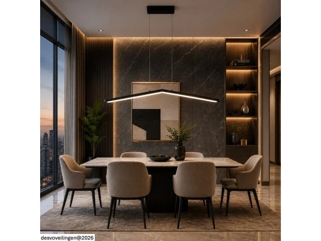 Led hanglamp 16w – 4000k neutraal wit - zwart – ip20 – edmond-16 - afbeelding 4 van  6