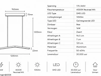 Led hanglamp 16w – 4000k neutraal wit - zwart – ip20 – edmond-16 - afbeelding 5 van  6