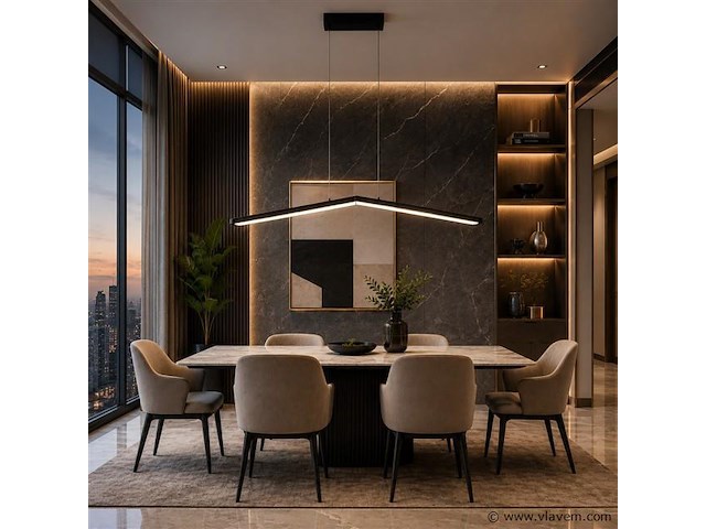 Led hanglamp 16w – 4000k neutraal wit - zwart – ip20 – edmond-16 - afbeelding 3 van  5