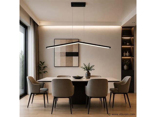 Led hanglamp 16w – 4000k neutraal wit - zwart – ip20 – edmond-16 - afbeelding 1 van  5