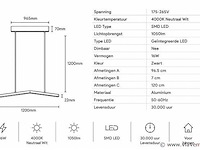 Led hanglamp 16w – 4000k neutraal wit - zwart – ip20 – edmond-16 - afbeelding 4 van  5