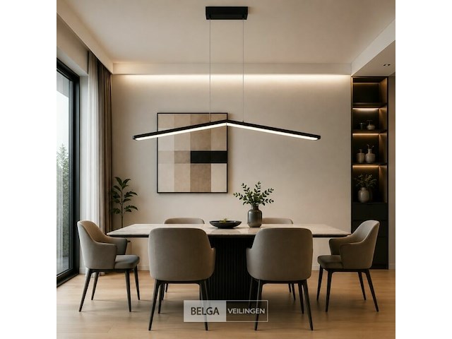 Led hanglamp 16w – 4000k neutraal wit - zwart – ip20 – edmond-16 - afbeelding 2 van  6