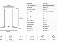 Led hanglamp 16w – 4000k neutraal wit - zwart – ip20 – edmond-16 - afbeelding 5 van  6