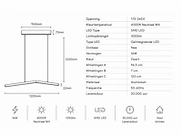 Led hanglamp 16w – 4000k neutraal wit - zwart – ip20 – edmond-16 - afbeelding 2 van  8