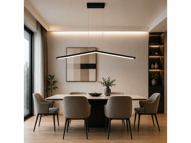 Led hanglamp 16w – 4000k neutraal wit - zwart – ip20 – edmond-16 - afbeelding 7 van  8
