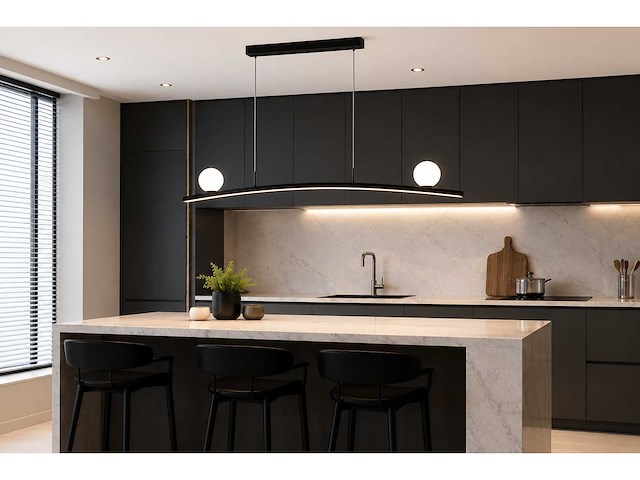 Led hanglamp 28w – 4000k neutraal wit - zwart – ip20 – invicta-28 - afbeelding 3 van  5