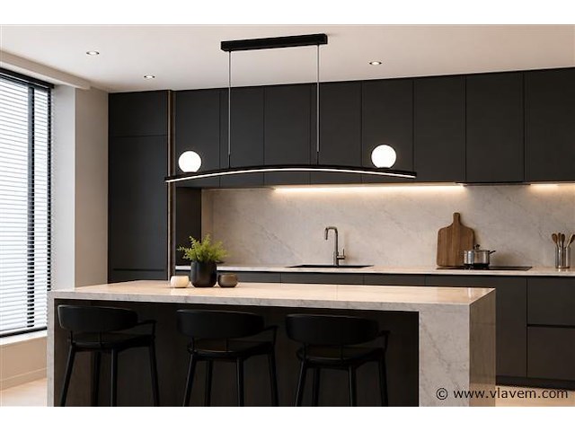Led hanglamp 28w – 4000k neutraal wit - zwart – ip20 – invicta-28 - afbeelding 1 van  5