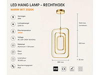 Led hanglamp – 45w – goud – in hoogte verstelbaar – 5835/3 - afbeelding 2 van  3