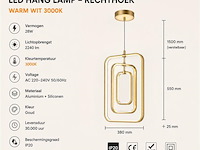 Led hanglamp – 45w – goud – in hoogte verstelbaar – 5835/3 - afbeelding 3 van  4