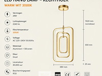 Led hanglamp – 45w – goud – in hoogte verstelbaar – 5835/3 - afbeelding 4 van  5