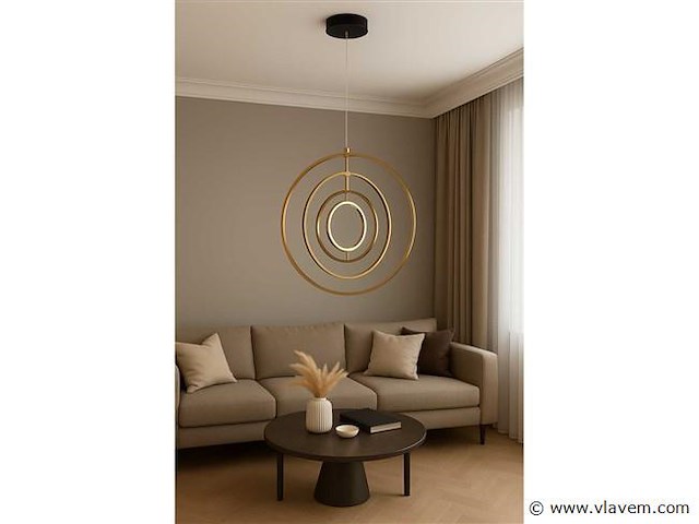Led hanglamp – 5831/4 – 45w – goud – in hoogte verstelbaar – rechthoekig design - afbeelding 1 van  3