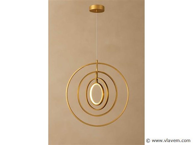 Led hanglamp – 5831/4 – 45w – goud – in hoogte verstelbaar – rechthoekig design - afbeelding 2 van  3