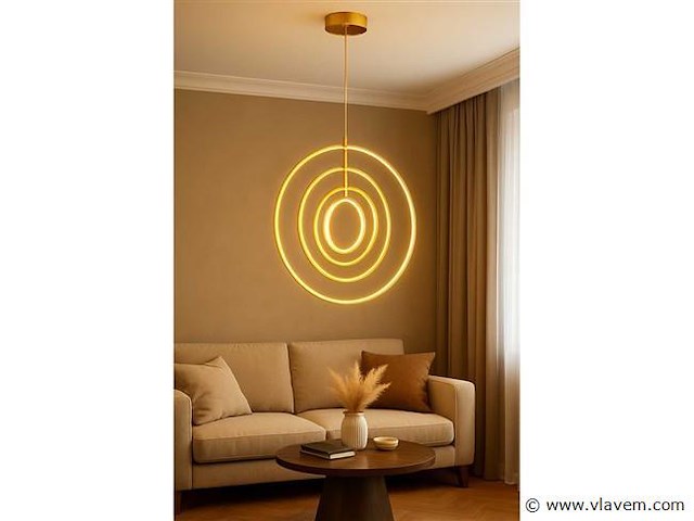 Led hanglamp – 5831/4 – 45w – goud – in hoogte verstelbaar – rechthoekig design - afbeelding 3 van  3