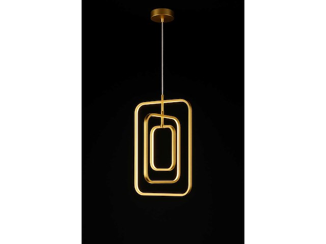 Led hanglamp – 5835/3 – 45w – goud – in hoogte verstelbaar – rechthoekig ontwerp - afbeelding 3 van  3