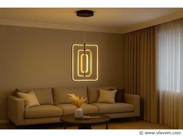 Led hanglamp – 5835/3 – 45w – goud – in hoogte verstelbaar – rechthoekig ontwerp - afbeelding 1 van  3