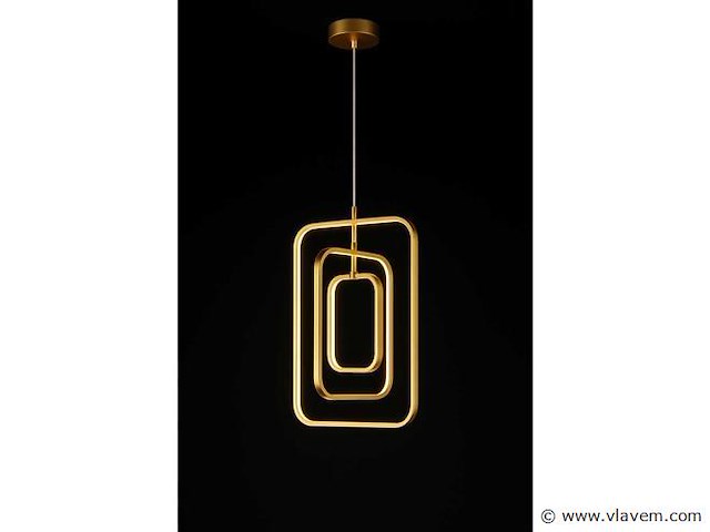 Led hanglamp – 5835/3 – 45w – goud – in hoogte verstelbaar – rechthoekig ontwerp - afbeelding 3 van  3
