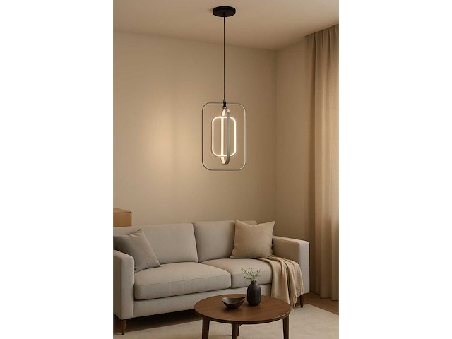 Led hanglamp – 5835/3 – 45w – zilver – in hoogte verstelbaar – rechthoekig design - afbeelding 1 van  2